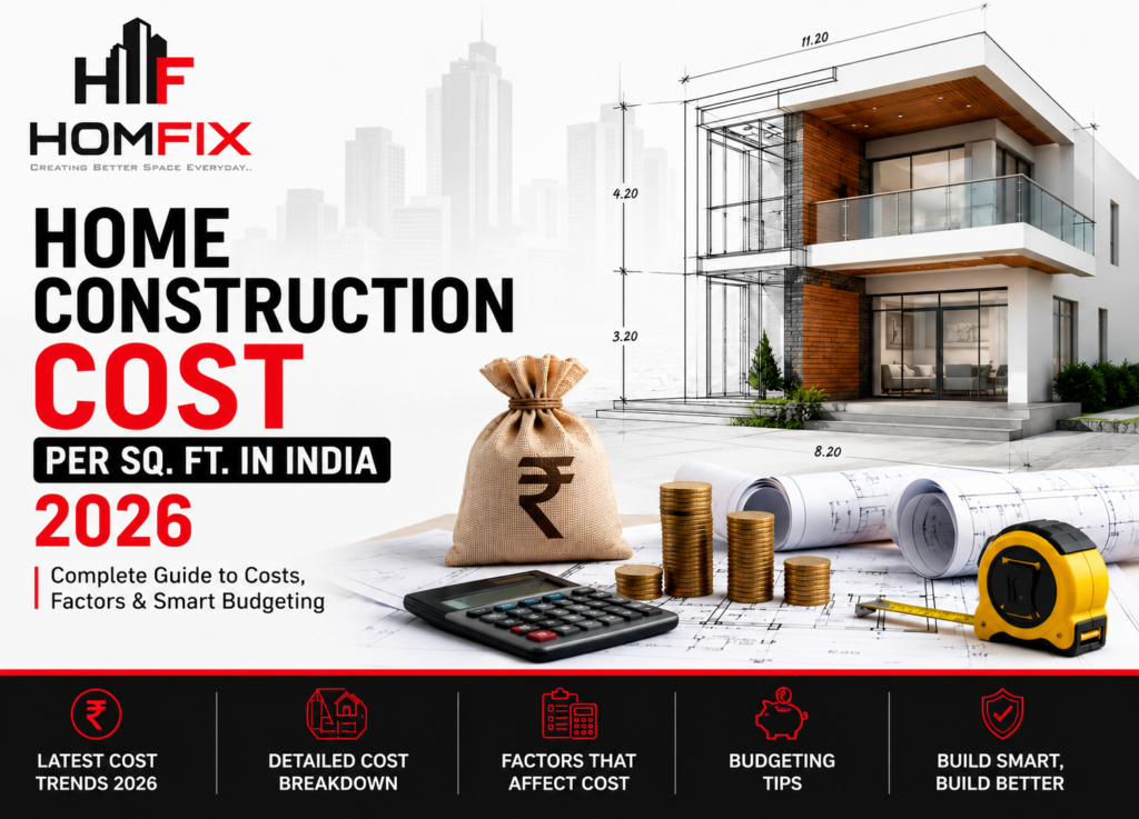 Home Construction Cost Per Square Feet in India